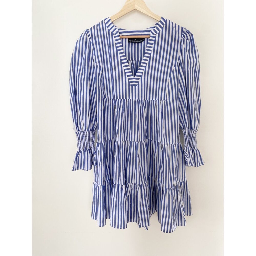 Pomader Place Tuckernuck Blue White Stripe Kenzo Mini Dress